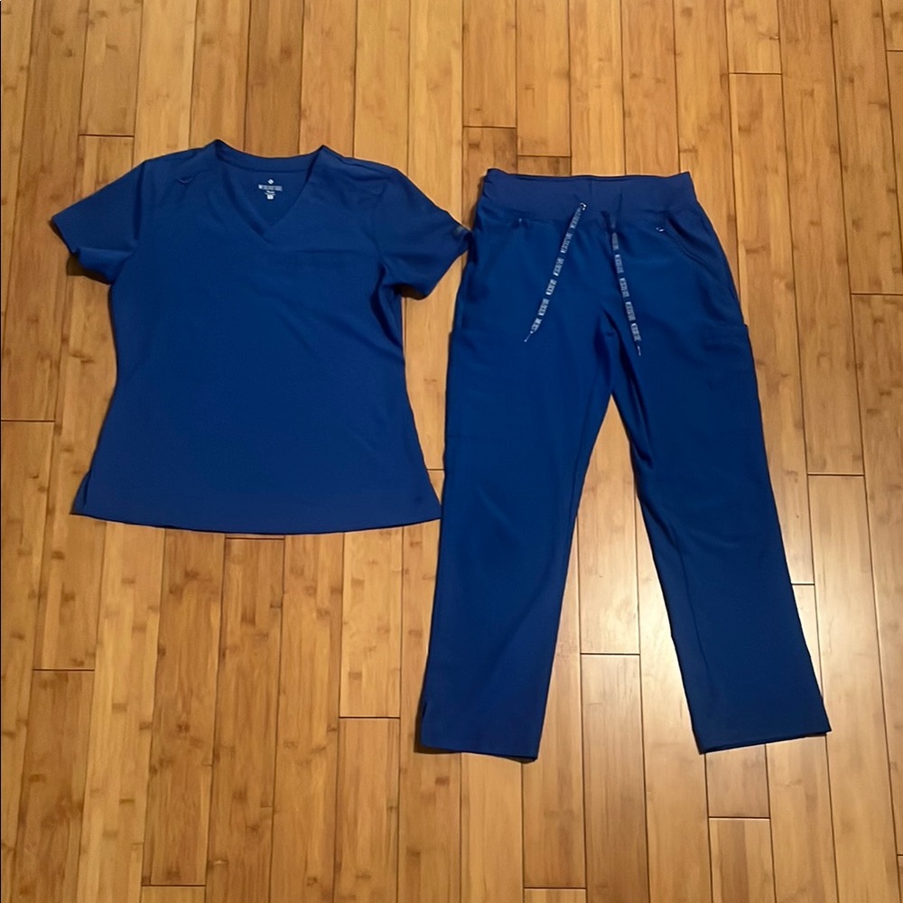 Blue Med Couture Scrub Set